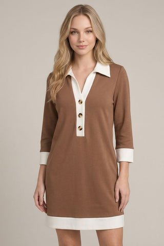 Buttery Soft Collared Shift Dress