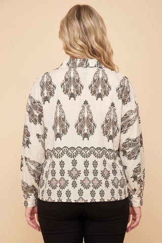 Curvy Paisley Poise LS Top