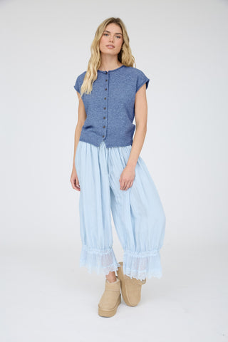 Raw Edge Sleeveless Lightweight Cardigan