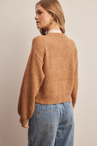 Bouclé Patch Pocket Button Front Cardigan
