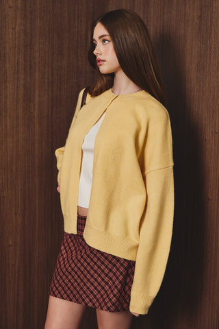 LS One Button Open Cardigan