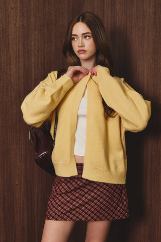 LS One Button Open Cardigan