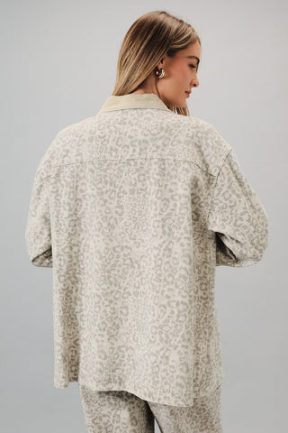 Animal Print Long Sleeve Barn Jacket