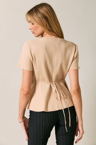 Peplum Hem Button Down Cardigan