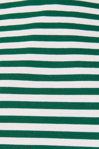 Cinched Waist Half Sleeve Stripe Top