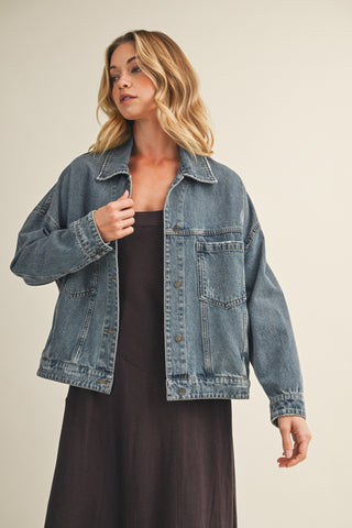 Vintage Wash Pleated Back Jacket