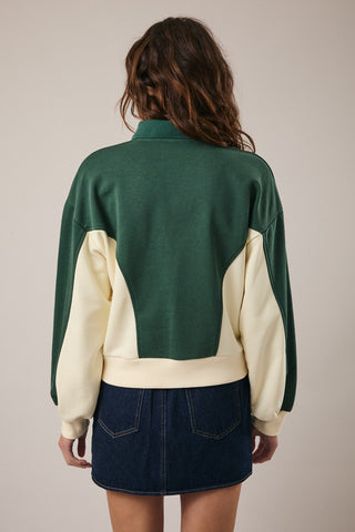 LS Color Block Polo Sweatshirt