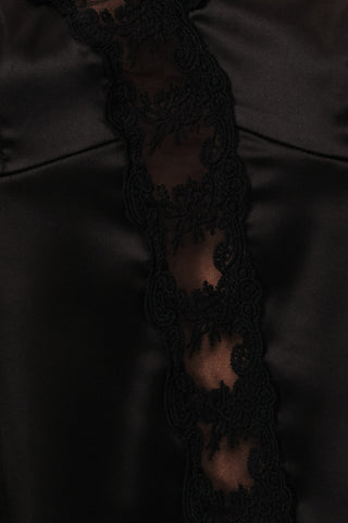 Lace Inset Satin Cropped Tank