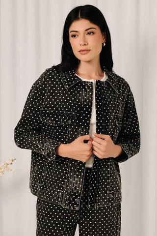 Dot to Dot Washed Denim Utility Jacket