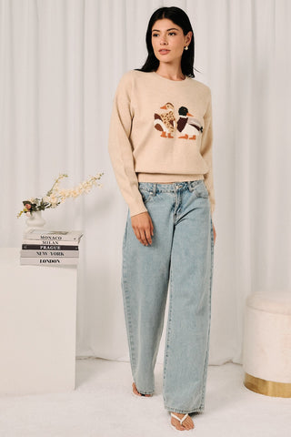 Mallard Duck Graphic Knit Sweater