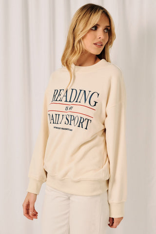Reading Is My Daily Sport Crew Neck Sweatshirt