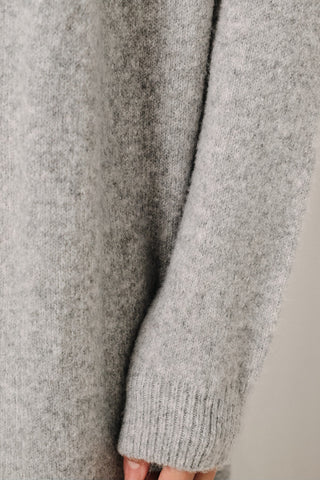 Longline Open Front Heathered Knit Cardigan