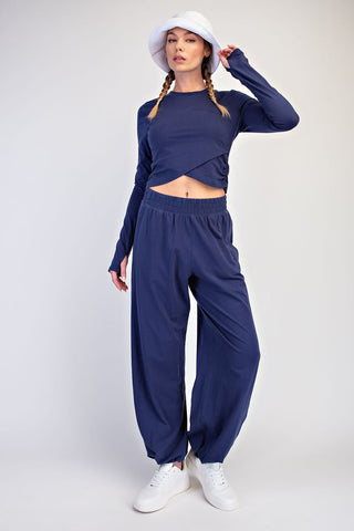 Smoky Navy Crossover LS Lounge Set