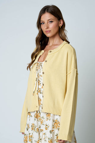 Raw Edge Exposed Seam Cardigan