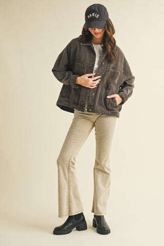 Vintage Wash Pleated Back Jacket