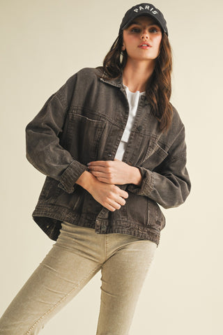Vintage Wash Pleated Back Jacket