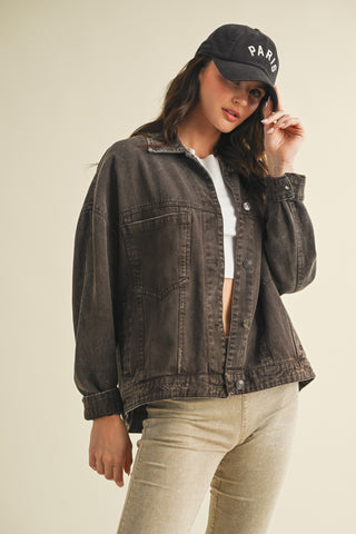 Vintage Wash Pleated Back Jacket