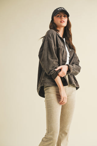 Vintage Wash Pleated Back Jacket
