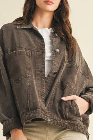Vintage Wash Pleated Back Jacket