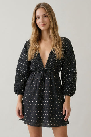 Polka Dot Lslv Dolman Dress