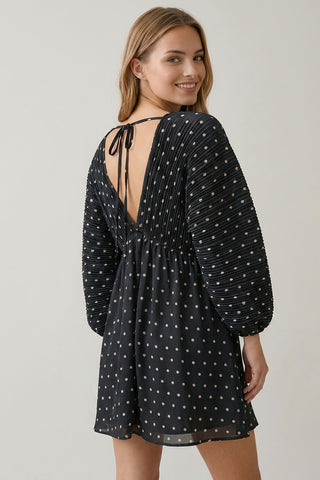 Polka Dot Lslv Dolman Dress