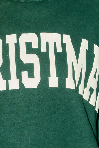 'Christmas' Puff-print Oversized Sweatshirt