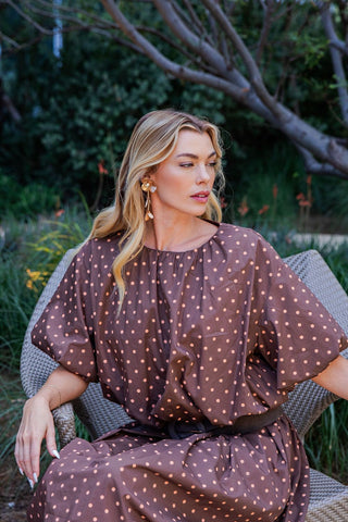 Polka Dot Short Bubble Sleeve Cropped Top | JQ Clothing Co.