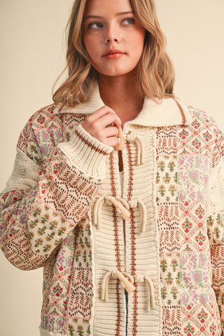 Mixed Media Floral Patchwork Jacket