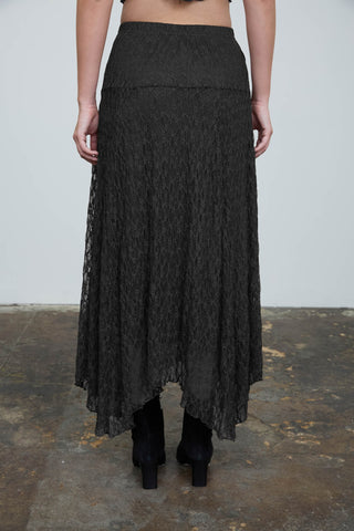 Lace Handkerchief Midi Skirt