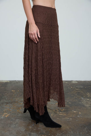 Lace Handkerchief Midi Skirt