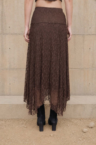 Lace Handkerchief Midi Skirt