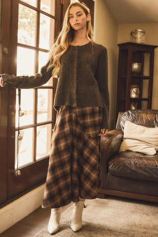 Cropped Cable Knit Cardigan