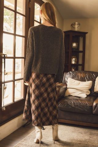 Cropped Cable Knit Cardigan