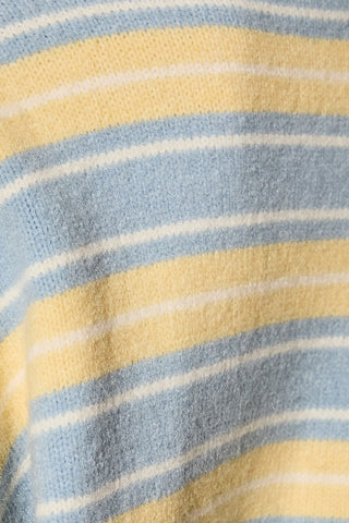 Striped Button Front Crew Neck Cardigan