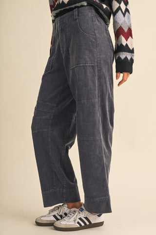 Off Duty Corduroy Utility Pants - Washed Slate Blue side view