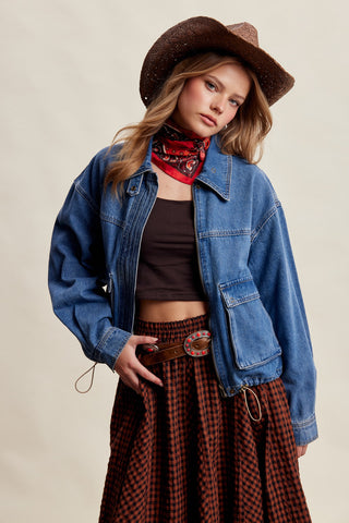 Oversized Utility Denim Jacket