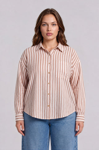 Curvy Stripe Ease LS Shirt