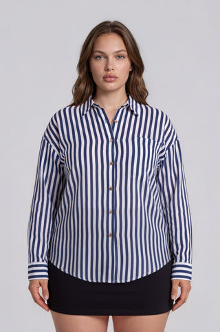 Curvy Stripe Ease LS Shirt