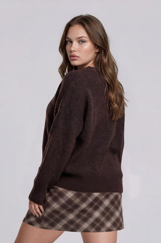 Curvy Hearth Ribbed Cardigan