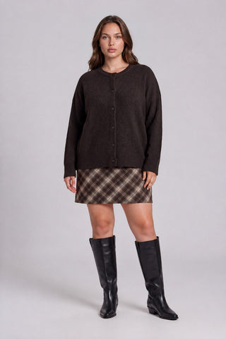 Curvy Hearth Ribbed Cardigan