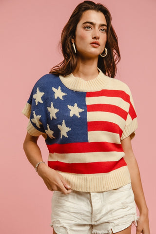 Star Patches American Flag Sweater | JQ Clothing Co.