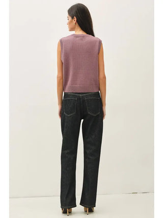 Classic Cable Knit Button Up Sweater Vest