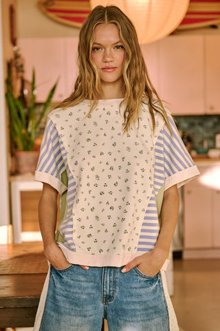 Patchwork Color Block SS Top