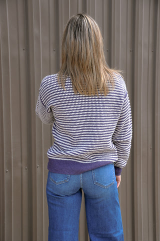 2 Tone Waffle Striped Sweater