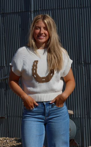 Horseshoe Western Knit Pullover