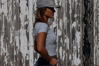 Scoop Neck SS Stripe Top W/Buttons