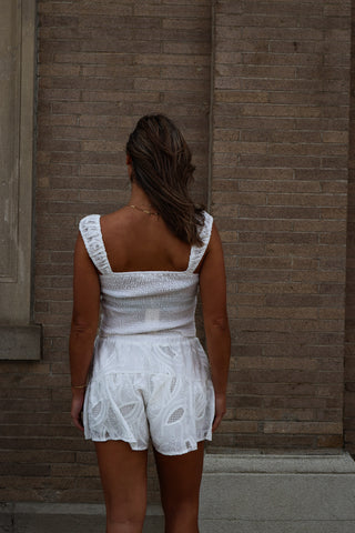 Sleeveless Top, Tie Front Shorts Set