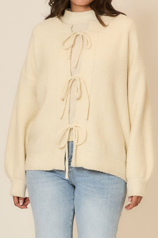 Tie Closure Soft Knit Cardigan