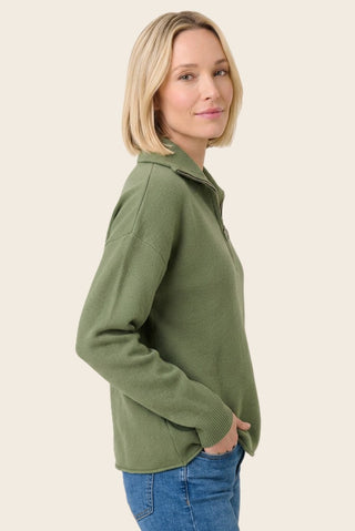 Mock Neck Half Zip Pullover Sweater