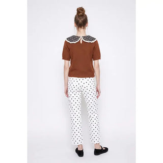 Sweater w/Plaid Peter Pan Collar